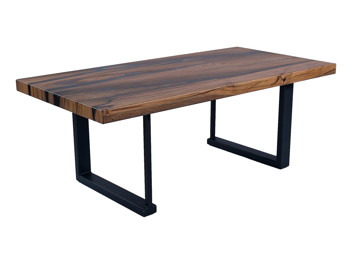 Embrace the Rugged Beauty: A Bog Oak coffee table, side view. Appreciate the sturdy construction and the organic lines, embodying the essence of nature.