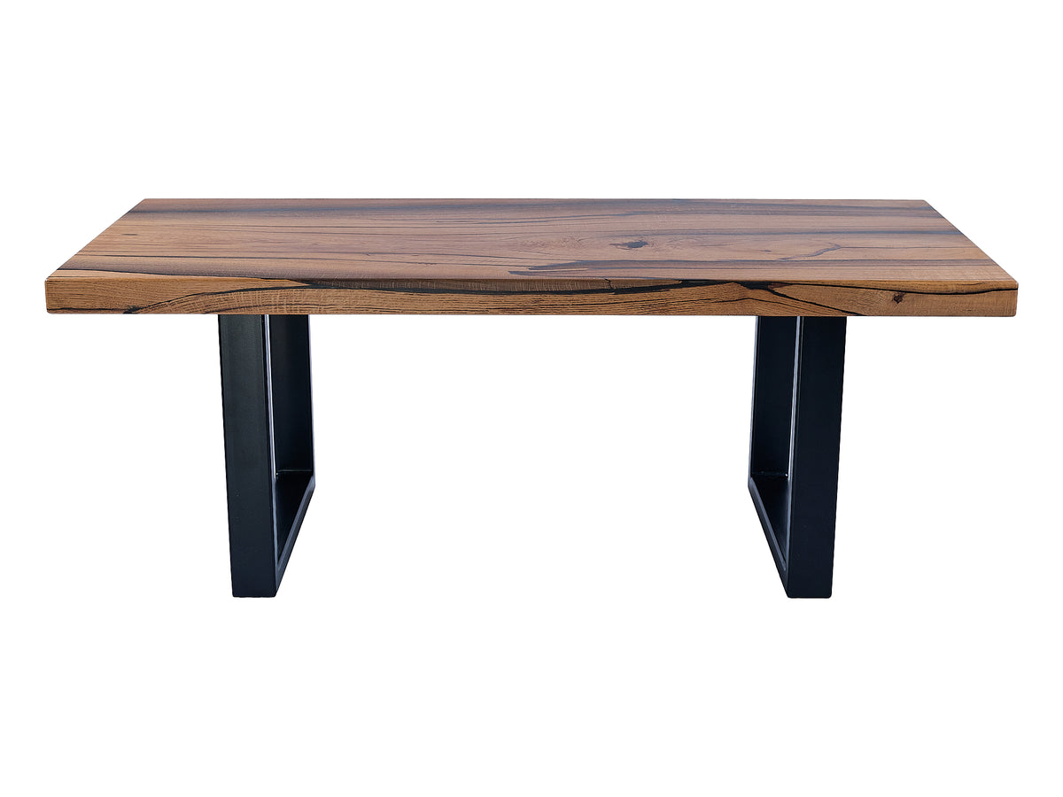 Millennium Bog Oak Coffee Table: A heritage and style statement, front view. Embrace the rich history and timeless elegance of this handcrafted Bog Oak table.