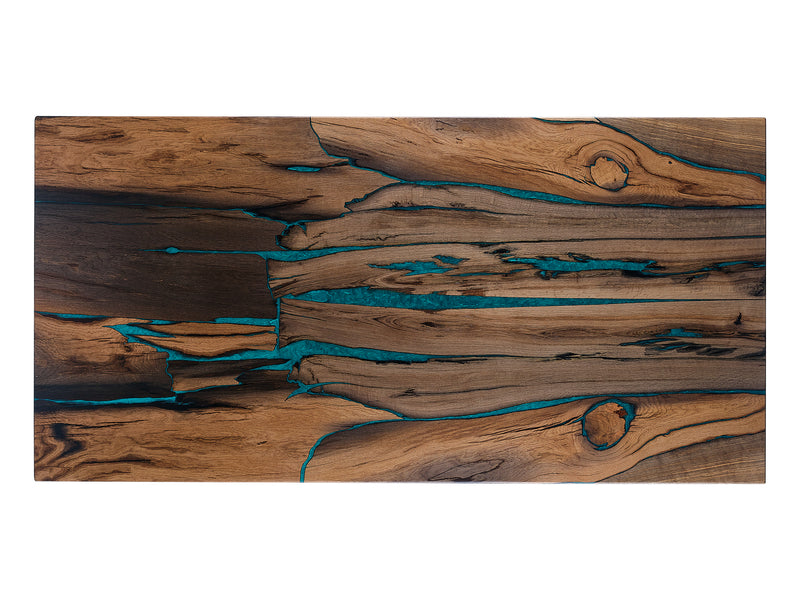 Majestic Bog Oak Dining Table, top view. Uncover the intricate patterns and the imposing beauty of the majestic Bog Oak wood.