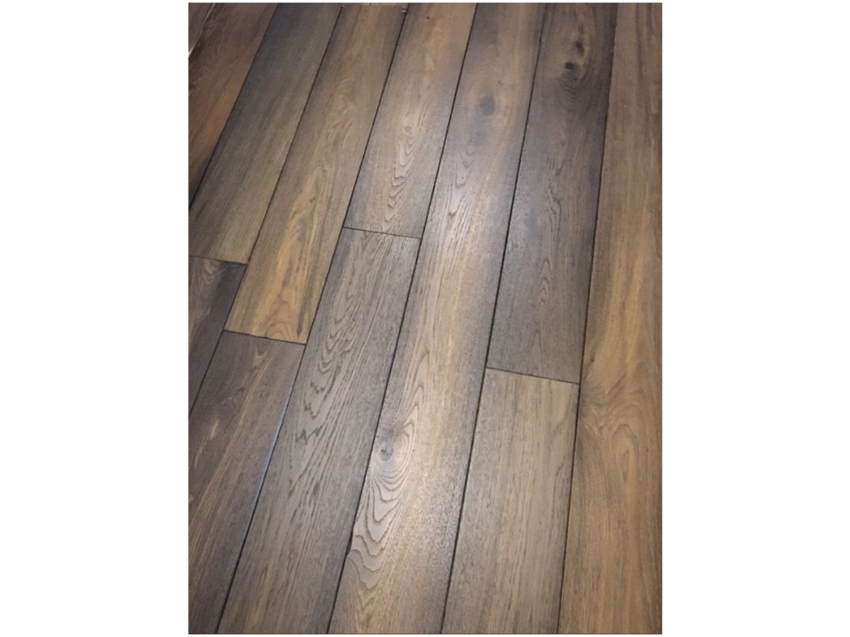 Handcrafted Bog Oak Parquet Flooring | Village-Loft Style, front view. Admire the intricate patterns and artisanal craftsmanship of this stunning Bog Oak parquet flooring.